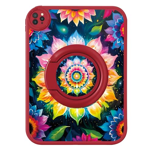 Bcov Schutzhülle für iPad (A16) 11. Generation 27,9 cm (11 Zoll) 2025, buntes Blumen-Mandala-Malerei, 360° drehbarer Ständer, Fallschutz, stoßfest, Schutzhülle für iPad 10. Generation 27,7 cm (11 Zoll von Bcov