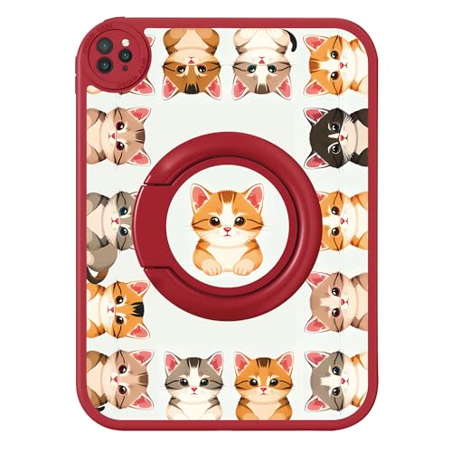 Bcov Schutzhülle für iPad (A16) 11. Generation 27,9 cm (11 Zoll) 2025, niedliche Cartoon-Katzen, um 360 Grad drehbarer Ständer, Fallschutz, stoßfest, Schutzhülle für iPad 10. Generation 27,7 cm (11 von Bcov