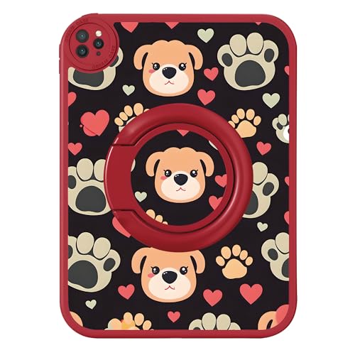 Bcov Schutzhülle für iPad (A16) 11. Generation 27,9 cm (11 Zoll) 2025, niedliches Hundegesicht, Herz, 360° drehbarer Ständer, Fallschutz, stoßfest, Schutzhülle für iPad 10. Generation 27,7 cm (11 Zoll von Bcov
