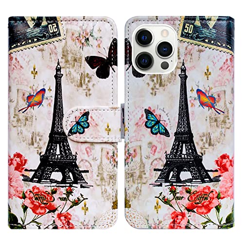 Bcov Schutzhülle für iPhone 13 Pro, Motiv: Pariser Turm, Schmetterling, Leder, Klappetui mit Kartenschlitzen, Ständer für iPhone 13 Pro Bcov Schutzhülle für iPhone 13 Pro, Motiv: Pariser Turm, Schmetterling, Leder, Klappetui mit Kartenschlitzen, Ständer für iPhone 13 Pro von Bcov