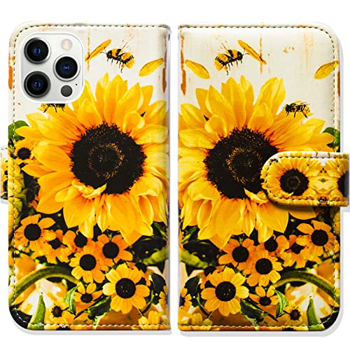 Bcov Schutzhülle für iPhone 14 Pro Max, Sonnenblumen-Biene, Klapphülle mit Kartenschlitz, Ständer für iPhone 14 Pro Max Bcov Schutzhülle für iPhone 14 Pro Max, Sonnenblumen-Biene, Klapphülle mit Kartenschlitz, Ständer für iPhone 14 Pro Max von Bcov