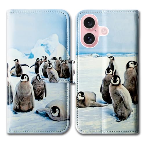 Bcov Schutzhülle für iPhone 16 Plus, niedlicher spielender Pinguin, Leder-Klapphülle mit Kartenschlitz, Ständer, Schutzhülle für Apple iPhone 16 Plus Bcov Schutzhülle für iPhone 16 Plus, niedlicher spielender Pinguin, Leder-Klapphülle mit Kartenschlitz, Ständer, Schutzhülle für Apple iPhone 16 Plus von Bcov