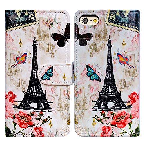 Bcov Schutzhülle für iPhone SE 2022/iPhone SE 3. Generation/iPhone SE 2020, Paris Tower Schmetterling, Leder, Klappetui mit Kartenschlitzen, Ständer für iPhone SE/iPhone 8/iPhone 7 Bcov Schutzhülle für iPhone SE 2022/iPhone SE 3. Generation/iPhone SE 2020, Paris Tower Schmetterling, Leder, Klappetui mit Kartenschlitzen, Ständer für iPhone SE/iPhone 8/iPhone 7 von Bcov
