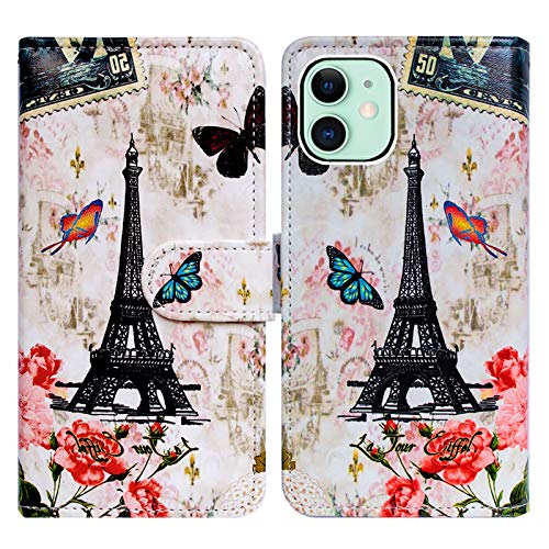 Bcov Schutzhülle für iPhone 13, Motiv: Paris Turm, Schmetterling, Leder, Klappetui mit Kartenschlitzen, Ständer für iPhone 13 Bcov Schutzhülle für iPhone 13, Motiv: Paris Turm, Schmetterling, Leder, Klappetui mit Kartenschlitzen, Ständer für iPhone 13 von Bcov