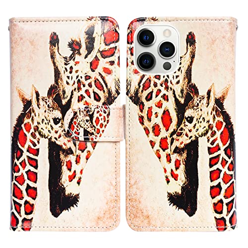 Bcov iPhone 13 Pro Hülle, Giraffe Mutter Baby Leder Flip Phone Case Wallet Cover mit Kartenschlitz Halter Kickstand für iPhone 13 Pro Bcov iPhone 13 Pro Hülle, Giraffe Mutter Baby Leder Flip Phone Case Wallet Cover mit Kartenschlitz Halter Kickstand für iPhone 13 Pro von Bcov