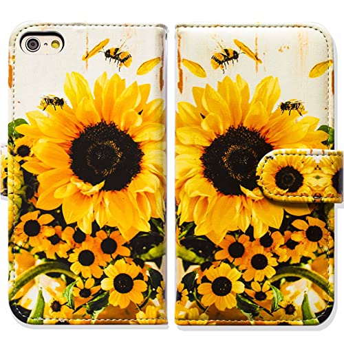 Bcov iPhone SE 3. Generation 2022 Hülle, Sonnenblume Bee Flip Handyhülle Brieftasche Cover mit Kartenschlitzhalter Kickstand für iPhone SE 3. Generation/SE 2020/iPhone 8/iPhone 7 Bcov iPhone SE 3. Generation 2022 Hülle, Sonnenblume Bee Flip Handyhülle Brieftasche Cover mit Kartenschlitzhalter Kickstand für iPhone SE 3. Generation/SE 2020/iPhone 8/iPhone 7 von Bcov
