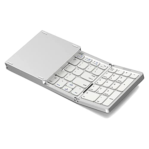 Bcowtte Bluetooth, faltbar, wiederaufladbar, USB, für iOS, Android, Laptop, silberfarben von Bcowtte