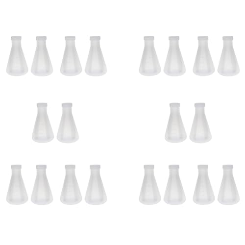 Bcowtte Konischer Laborkolben aus graduiertem Kunststoff, messbar, glatte und dicke Wand, 20 Flaschen à 250 ml von Bcowtte