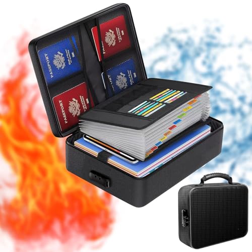 Feuerfeste Dokumentenbox, 5200℉ Feuerfeste Dokumentenbox, Feuerfeste und Wasserdichte Aufbewahrungsbox, Dokumenten Organizer, staubdichter Ordner Organisator für das Heimbüro von Bcuuozeeing