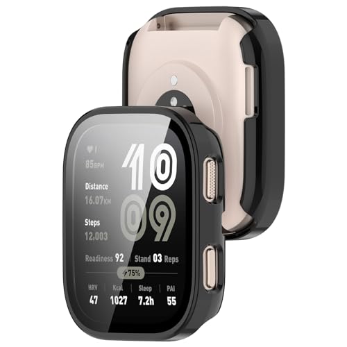 Bdsidy Hülle Kompatibel mit Amazfit Bip 6 Schutzhülle Con Displayschutzfolie, Kratzfest Schutzfolie Bumper Gehäuse Ultradünne Stoßfeste Cover für Amazfit Bip 6 Smartwatch Zubehör (2 Stück Schwarz) Bdsidy Hülle Kompatibel mit Amazfit Bip 6 Schutzhülle Con Displayschutzfolie, Kratzfest Schutzfolie Bumper Gehäuse Ultradünne Stoßfeste Cover für Amazfit Bip 6 Smartwatch Zubehör (2 Stück Schwarz) von Bdsidy