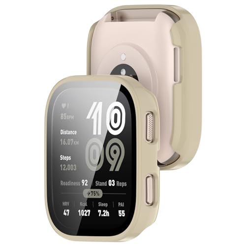 Bdsidy Hülle Kompatibel mit Amazfit Bip 6 Schutzhülle Con Displayschutzfolie, Kratzfest Schutzfolie Bumper Gehäuse Ultradünne Stoßfeste Cover für Amazfit Bip 6 Smartwatch Zubehör (2 Stück Beige) Bdsidy Hülle Kompatibel mit Amazfit Bip 6 Schutzhülle Con Displayschutzfolie, Kratzfest Schutzfolie Bumper Gehäuse Ultradünne Stoßfeste Cover für Amazfit Bip 6 Smartwatch Zubehör (2 Stück Beige) von Bdsidy