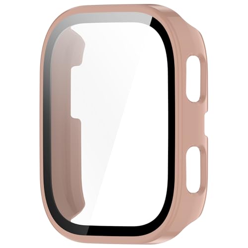 Bdsidy Hülle Kompatibel mit Amazfit Bip 6 Schutzhülle Con Displayschutzfolie, Kratzfest Schutzfolie Bumper Gehäuse Ultradünne Stoßfeste Cover für Amazfit Bip 6 Smartwatch Zubehör (Rosa) von Bdsidy