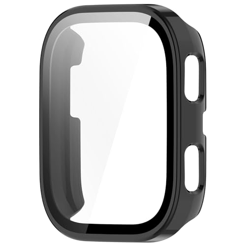 Bdsidy Hülle Kompatibel mit Amazfit Bip 6 Schutzhülle Con Displayschutzfolie, Kratzfest Schutzfolie Bumper Gehäuse Ultradünne Stoßfeste Cover für Amazfit Bip 6 Smartwatch Zubehör (Schwarz) von Bdsidy