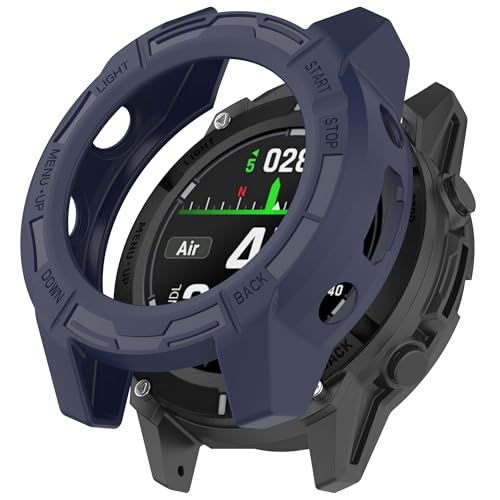 Bdsidy Hülle Kompatibel mit Garmin Descent G2 Gehäuse, Silikon Schützende für die stoßfeste und unzerbrechliche Schutzhülle für Garmin Descent G2 Smartwatch Zubehör (Blau) von Bdsidy