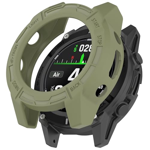 Bdsidy Hülle Kompatibel mit Garmin Descent G2 Gehäuse, Silikon Schützende für die stoßfeste und unzerbrechliche Schutzhülle für Garmin Descent G2 Smartwatch Zubehör (Grün) von Bdsidy