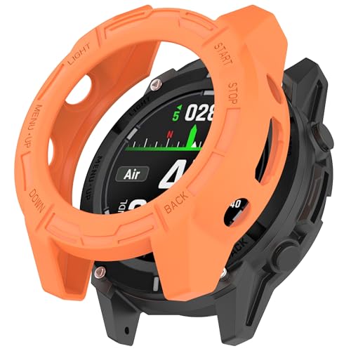 Bdsidy Hülle Kompatibel mit Garmin Descent G2 Gehäuse, Silikon Schützende für die stoßfeste und unzerbrechliche Schutzhülle für Garmin Descent G2 Smartwatch Zubehör (Orange) von Bdsidy
