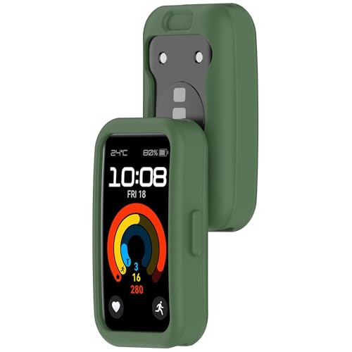 Bdsidy Hülle Kompatibel mit Huawei Band 10 9 8 Gehäuse, Silikon Schützende für die stoßfeste und unzerbrechliche Schutzhülle für Huawei Band 10 9 8 Smartwatch Zubehör (2 Stück Grün) von Bdsidy