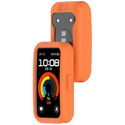 Bdsidy Hülle Kompatibel mit Huawei Band 10 9 8 Gehäuse, Silikon Schützende für die stoßfeste und unzerbrechliche Schutzhülle für Huawei Band 10 9 8 Smartwatch Zubehör (2 Stück Orange) von Bdsidy