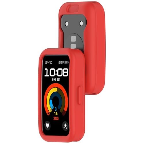 Bdsidy Hülle Kompatibel mit Huawei Band 10 9 8 Gehäuse, Silikon Schützende für die stoßfeste und unzerbrechliche Schutzhülle für Huawei Band 10 9 8 Smartwatch Zubehör (2 Stück Rot) von Bdsidy