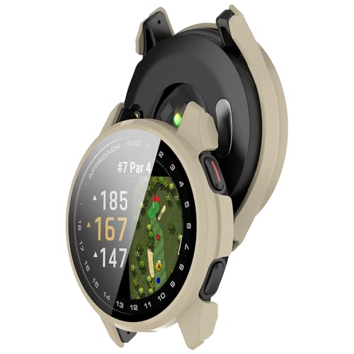 Bdsidy Hülle für Garmin Approach S50 Schutzhülle Con Displayschutzfolie, Kratzfest Schutzfolie Bumper Gehäuse Ultradünne Stoßfeste Cover für Garmin Approach S50 Smartwatch Zubehör (2 Stück Beige) Bdsidy Hülle für Garmin Approach S50 Schutzhülle Con Displayschutzfolie, Kratzfest Schutzfolie Bumper Gehäuse Ultradünne Stoßfeste Cover für Garmin Approach S50 Smartwatch Zubehör (2 Stück Beige) von Bdsidy