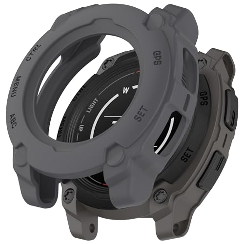 Bdsidy Hülle für Garmin Instinct E Gehäuse, Silikon Schützende für die stoßfeste und unzerbrechliche Schutzhülle für Instinct E 40mm 45mm Smartwatch Zubehör (Grau, Garmin Instinct E 45mm) von Bdsidy