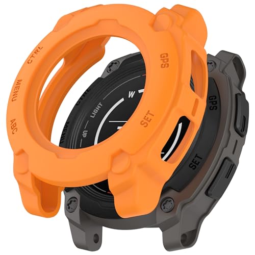 Bdsidy Hülle für Garmin Instinct E Gehäuse, Silikon Schützende für die stoßfeste und unzerbrechliche Schutzhülle für Instinct E 40mm 45mm Smartwatch Zubehör (Orange, Garmin Instinct E 45mm) von Bdsidy