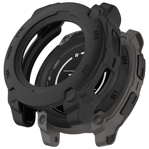 Bdsidy Hülle für Garmin Instinct E Gehäuse, Silikon Schützende für die stoßfeste und unzerbrechliche Schutzhülle für Instinct E 40mm 45mm Smartwatch Zubehör (Schwarz, Garmin Instinct E 45mm) von Bdsidy