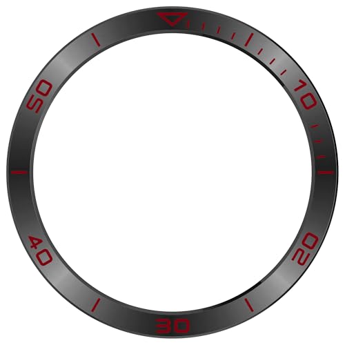 Bdsidy Rostfreier Stahl Lünetten Ring für Tactix 8 Amoled/Solar, Die Zeit Bezel Ring Adhesive Cover Anti-Kratz- und Kollisionsschutz für Fenix8 Amoled Accessory (Schwarz Rot, Fenix 8 Amoled 47mm) von Bdsidy