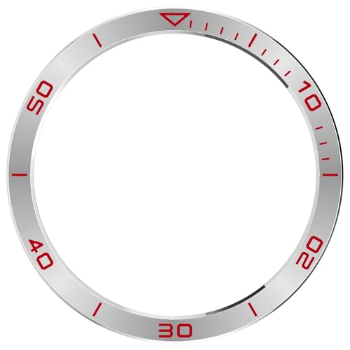 Bdsidy Rostfreier Stahl Lünetten Ring für Tactix 8 Amoled/Solar, Die Zeit Bezel Ring Adhesive Cover Anti-Kratz- und Kollisionsschutz für Fenix8 Amoled Accessory (Silber Rot, Fenix 8 Amoled 43mm) von Bdsidy