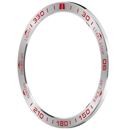 Bdsidy Rostfreier Stahl Lünetten Ring für Tactix8 Amoled/Solar Watch, Bezel Ring Adhesive Cover Anti-Kratz- und Kollisionsschutz für Fenix 8 Amoled Watch Accessory (Silber Rot, tactix8 solar 51mm) von Bdsidy