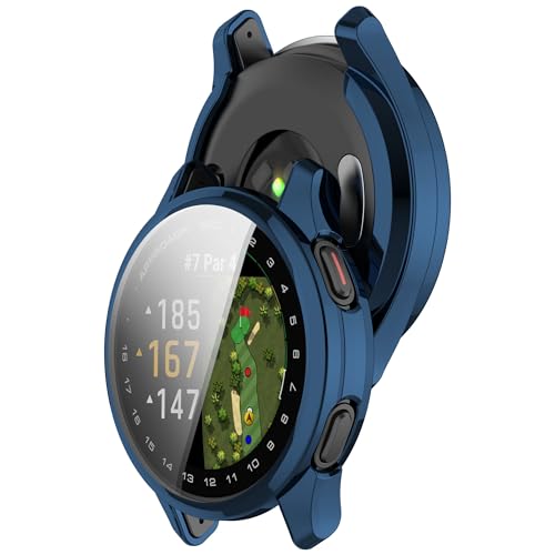 Bdsidy Silikon Hülle Kompatibel mit Garmin Approach S50 Gehäuse, TPU Schützende für die stoßfeste und unzerbrechliche Schutzhülle für Garmin Approach S50 Smartwatch Zubehör (2 Stück Blau) von Bdsidy