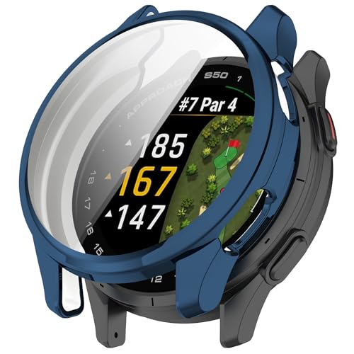 Bdsidy Silikon Hülle Kompatibel mit Garmin Approach S50 Gehäuse, TPU Schützende für die stoßfeste und unzerbrechliche Schutzhülle für Garmin Approach S50 Smartwatch Zubehör (Blau) von Bdsidy
