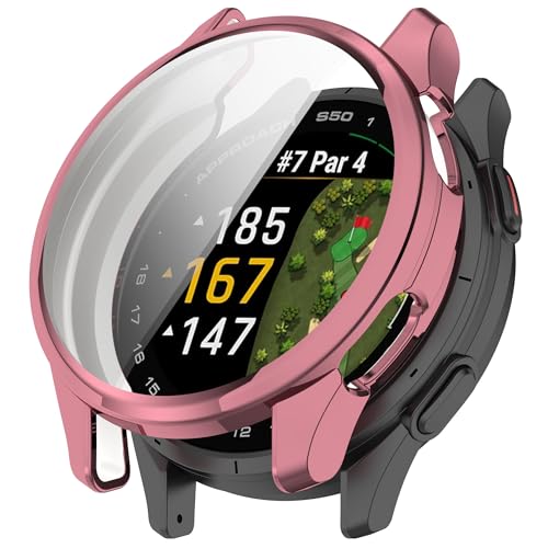 Bdsidy Silikon Hülle Kompatibel mit Garmin Approach S50 Gehäuse, TPU Schützende für die stoßfeste und unzerbrechliche Schutzhülle für Garmin Approach S50 Smartwatch Zubehör (Rosa) von Bdsidy