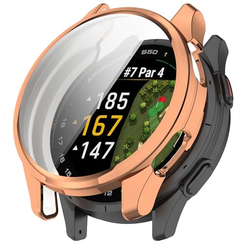 Bdsidy Silikon Hülle Kompatibel mit Garmin Approach S50 Gehäuse, TPU Schützende für die stoßfeste und unzerbrechliche Schutzhülle für Garmin Approach S50 Smartwatch Zubehör (Roségold) von Bdsidy