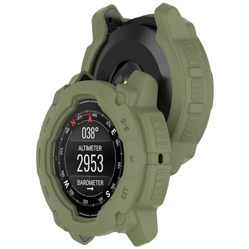 Bdsidy Silikon Hülle für Garmin Instinct 3 45mm 50mm Gehäuse, Schützende für die stoßfeste und unzerbrechliche Schutzhülle für Instinct 3 Smartwatch Zubehör (2 Stück Grün, Garmin Instinct 3 45mm) Bdsidy Silikon Hülle für Garmin Instinct 3 45mm 50mm Gehäuse, Schützende für die stoßfeste und unzerbrechliche Schutzhülle für Instinct 3 Smartwatch Zubehör (2 Stück Grün, Garmin Instinct 3 45mm) von Bdsidy
