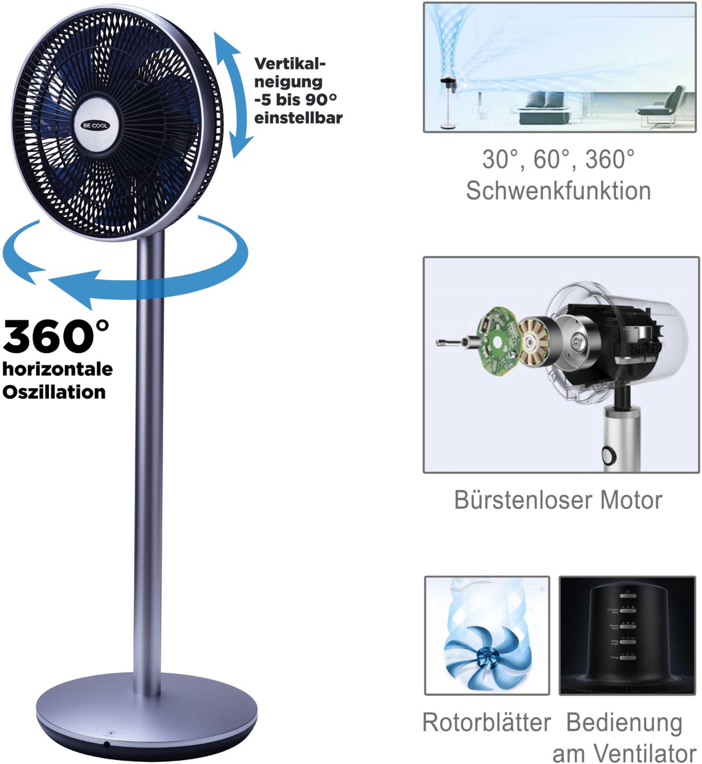 BC31ST2005SSF Standventilator chrom BC31ST2005SSF Standventilator chrom von Be Cool