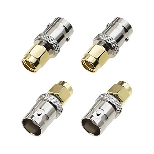 Be In Your Mind 4 Stück BNC-Buchse auf SMA-Stecker, Adapter für RF-Stecker, Koaxialkabel, Antennenkabel, Radioscanner Be In Your Mind 4 Stück BNC-Buchse auf SMA-Stecker, Adapter für RF-Stecker, Koaxialkabel, Antennenkabel, Radioscanner von Be In Your Mind