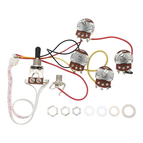 Be In Your Mind 1 Set Humbucker Lötfreies Gitarren Vorverdrahtungskabelbaum Kit 2V2T mit 500K-Potis Und 3-Wege Kippschalter Kompatibel mit Epi LP Standard Series Be In Your Mind 1 Set Humbucker Lötfreies Gitarren Vorverdrahtungskabelbaum Kit 2V2T mit 500K-Potis Und 3-Wege Kippschalter Kompatibel mit Epi LP Standard Series von Be In Your Mind