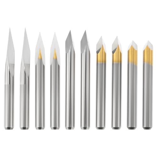 Be In Your Mind 10 Stück 1/8 Zoll Schaft CNC 3D Fräser Router V Bits 3,175 Mm 3 Kanten Pyramidengravur 20 30 45 60 90 Grad Be In Your Mind 10 Stück 1/8 Zoll Schaft CNC 3D Fräser Router V Bits 3,175 Mm 3 Kanten Pyramidengravur 20 30 45 60 90 Grad von Be In Your Mind