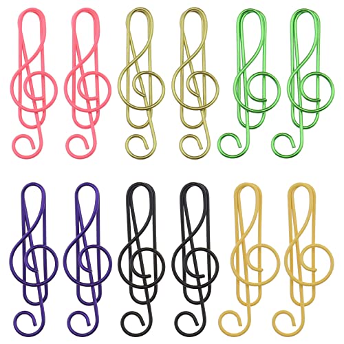 Be In Your Mind 100PCS Musical Notes Papier Clips Coloured Paperclips Creative Metal Planner Clips Papier Clamps School Office Supplies for Photo Poster Note Document 6 Colours von Be In Your Mind