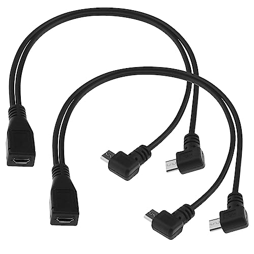 Be In Your Mind 2 STÜCKE Micro USB Splitter Kabel Micro USB Buchse auf Dual Micro USB Stecker Rechtwinklig 90 Grad Konverter Hochgeschwindigkeits Ladekabel Kabel 30 cm von Be In Your Mind