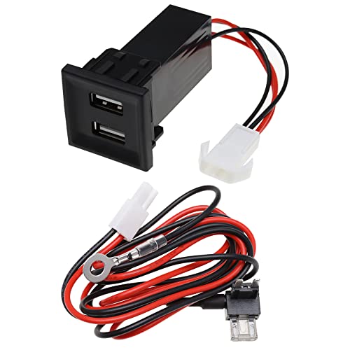 Be In Your Mind 2 Stück Ersatz-Kabelbaum für USB-Ladegerät Dual OEM Stil kompatibel mit VW T5 2003-2009 Dual OEM 2 x 2,1 A 12 V – 17 V von Be In Your Mind