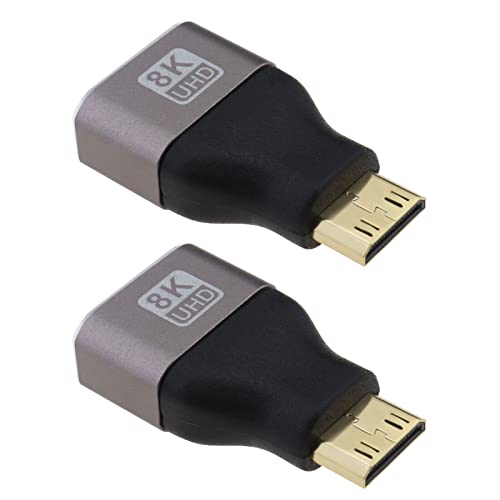 Be In Your Mind 2 Stück Mini HDMI Stecker auf HDMI Buchse Adapter Konverter 8k 60Hz HDMI Adapter Unterstützung für Laptops Tablet Camcorder Monitor Und TV von Be In Your Mind