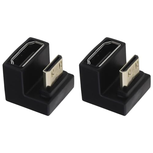 Be In Your Mind 2 Stück Mini-HDMI-Stecker auf HDMI-Buchse Verlängerungsadapter Aufwärtswinkel-Adapter U-Form Mini-HDMI-auf-HDMI-Adapter für Laptops Kameras Tablets von Be In Your Mind