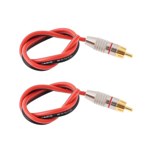 Be In Your Mind 2 X Cinch-Stecker auf Blanken Draht Audiokabel 14 AWG Silikonkabel 30 cm für Lautsprecher Verstärker Fernseher DVD-/CD-Player Be In Your Mind 2 X Cinch-Stecker auf Blanken Draht Audiokabel 14 AWG Silikonkabel 30 cm für Lautsprecher Verstärker Fernseher DVD-/CD-Player von Be In Your Mind