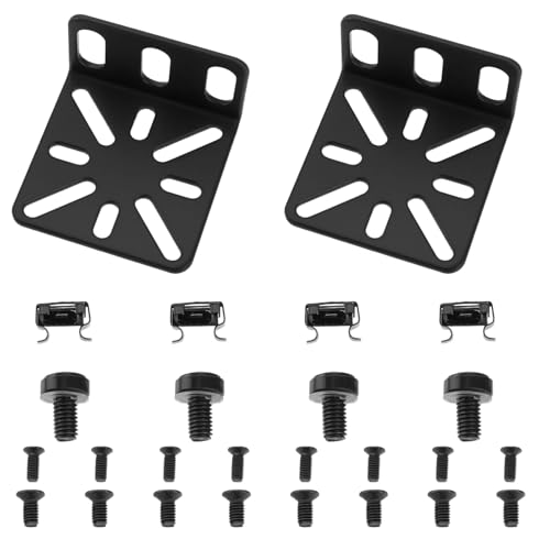 Be In Your Mind 2-teiliges Switch-Rack-Montageset Verstellbarer Lochabstand 13-35 Mm Kompatibel mit Buffalo Tech 17,3 Zoll Kompatibel mit Cisco 45 X 44,5 X 25 Mm Schwarz von Be In Your Mind