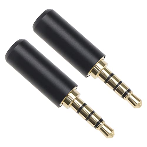 Be In Your Mind 2 x 3,5 mm 4-polige Audio-Lötstecker, Ersatz-3,5 mm 4-polige Kopfhörer-Lötbuchse, männlich, Audio-Kopfhöreranschluss-Adapter, Zubehör von Be In Your Mind