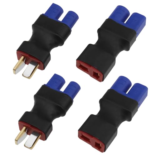 Be In Your Mind 4 Stücke Männlich Weiblich EC3 Batterie Stecker Adapter Zu T-stecker Stecker Adapter Kompatibel Mit RC LiPo Batterie FPV DIY Modelle (Kein Draht) von Be In Your Mind