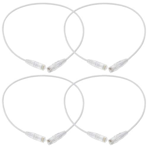 Be In Your Mind Cat6A Ethernet-Kabel, RJ45, knickgeschützt, kurz, geschirmt, 550 MHz, 28 AWG, für Computer-Server, Switchboxen, Router, 0,5 m, Weiß, 4 Stück Be In Your Mind Cat6A Ethernet-Kabel, RJ45, knickgeschützt, kurz, geschirmt, 550 MHz, 28 AWG, für Computer-Server, Switchboxen, Router, 0,5 m, Weiß, 4 Stück von Be In Your Mind