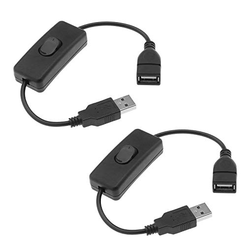 Be In Your Mind USB-Kabel mit Schalter 2-teiliges USB 2.0 Verlängerungskabel Kabel mit 303 EIN/Aus Schalter SPST Kabel Stecker zu Buchse (27,5 cm) von Be In Your Mind